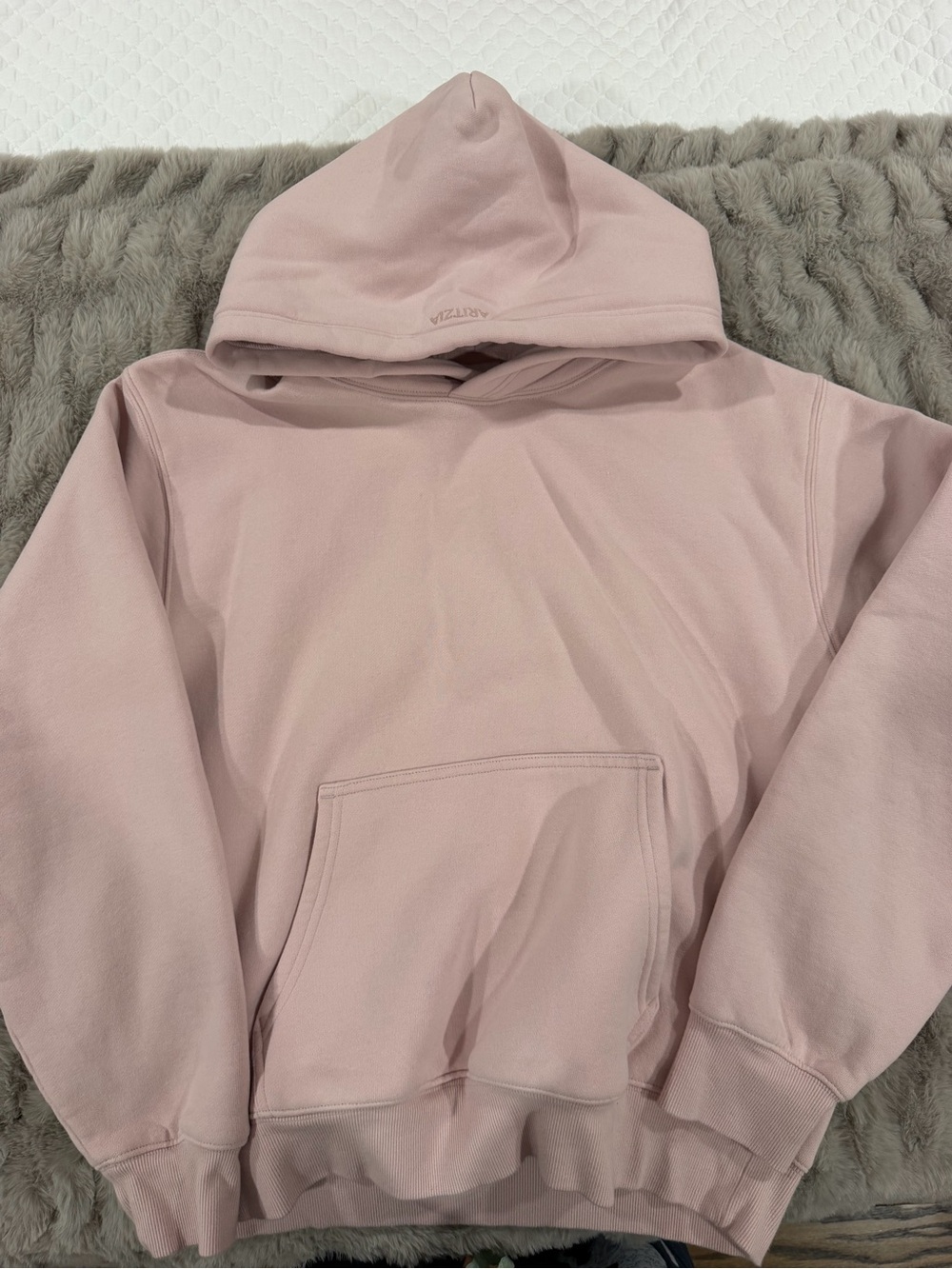 Aritzia Cozy Sweatfleece Hoodie in Pale Mauve